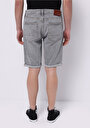 thumb-Straıght Fıt Düşük Bel Düz Erkek Gri Jean Şort