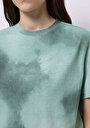 thumb-Regular Fit Örme Yuvarlak Yaka Baskılı Kadın Çok Renkli Kısa Kol Tişört