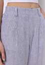 thumb-Straıght Fıt Düşük Bel Geniş Paça Kadın Mavi  Pantolon