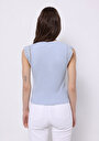 thumb-Slim Fit   Kadın Mavi Kısa Kol Tişört