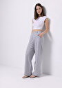 thumb-Straıght Fıt Düşük Bel Geniş Paça Kadın Mavi  Pantolon
