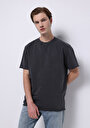 thumb-Comfort Fit Yuvarlak Yaka Düz Erkek Antrasit Kısa Kol Tişört