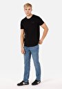 thumb-Regular Fit Orta Bel Düz Paça Erkek Koyu İndigo Jean Pantolon