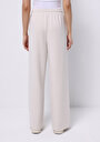 thumb-Regular Fit Orta Bel Düz Kadın Ekru Eşofman Altı