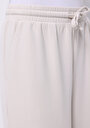 thumb-Regular Fit Orta Bel Düz Kadın Ekru Eşofman Altı