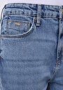 thumb-Straight Fit Kadın Light İndigo Denim Jean Fermuarlı Pantolon