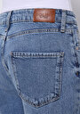 thumb-Straight Fit Kadın Light İndigo Denim Jean Fermuarlı Pantolon