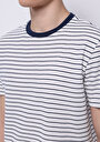 thumb-Regular Fit Yuvarlak Yaka Çizgili Erkek Mavi Kısa Kol Tişört