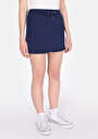 thumb-Slim Fit Orta Bel Düz Kadın Lacivert Şort