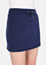 thumb-Slim Fit Orta Bel Düz Kadın Lacivert Şort