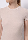 thumb-Slim Fit Yuvarlak Yaka Düz Kadın Gri Kısa Kol Tişört