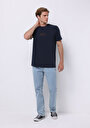 thumb-Regular Fit Yuvarlak Yaka Düz Erkek Lacivert Kısa Kol Tişört