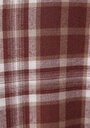 thumb-Relax Fit Shirt Neck Ekoseli Kadın Kahverengi Uzun Kol Gömlek