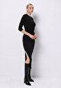 slim-fit-duz-kadin-siyah-kol-elbise