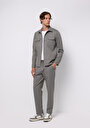 thumb-Regular Fit Orta Bel Düz Erkek Gri Eşofman Altı