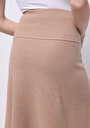 thumb-Regular Fit Düz  Kadın Bej Etek