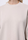 thumb-Regular Fit Yuvarlak Yaka Düz Kadın Bej Sweatshirt