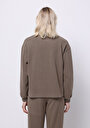 thumb-Regular Fit Yuvarlak Yaka Düz Kadın Bej Sweatshirt