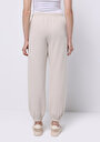 thumb-Regular Fit Orta Bel Düz Kadın Bej Eşofman Altı