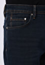 thumb-Regular Fit Orta Bel Düz Paça Erkek Koyu İndigo Jean Pantolon