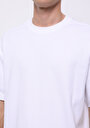 thumb-Oversize Fit Yuvarlak Yaka Düz Erkek Beyaz Kısa Kol Tişört