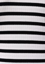thumb-Slim Fit Polo Yaka Çizgili Kadın Siyah Uzun Kol Tişört