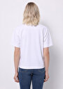 thumb-Regular Fit Yuvarlak Yaka Düz Kadın Beyaz Kısa Kol Tişört