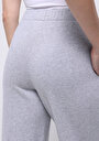 thumb-Regular Fit Orta Bel Düz Kadın Gri Eşofman Altı