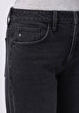thumb-Straight Fit Orta Bel Tam Boy Paça Kadın Siyah Jean Pantolon