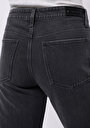 thumb-Straight Fit Orta Bel Tam Boy Paça Kadın Siyah Jean Pantolon