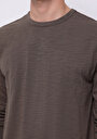 thumb-Regular Fit Yuvarlak Yaka Düz Erkek Gri Uzun Kol Tişört