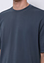 thumb-Oversize Fit Yuvarlak Yaka Düz Erkek Mavi Kısa Kol Tişört