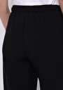 thumb-Regular Fit Yüksel Bel Geniş Paça Kadın Siyah  Pantolon