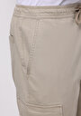thumb-Cargo Fit Orta Bel Lastikli Paça Erkek Bej  Pantolon
