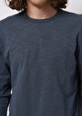 thumb-Regular Fit Yuvarlak Yaka Düz Erkek Mavi Uzun Kol Tişört