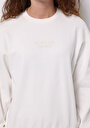 thumb-Regular Fit Yuvarlak Yaka Baskılı Kadın Beyaz Sweatshirt