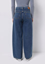 thumb-Loose Fit Düşük Bel Geniş Paça Kadın İndigo Jean Pantolon