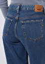 thumb-Loose Fit Düşük Bel Geniş Paça Kadın İndigo Jean Pantolon