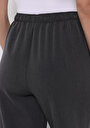 thumb-Regular Fit Yüksel Bel Geniş Paça Kadın Antrasit  Pantolon