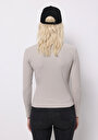 thumb-Slim Fit Yarım Balıkçı Yaka Düz Kadın Bej Tişört
