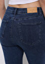 thumb-Regular Fit Orta Bel Bootcut Kadın Koyu İndigo Jean Pantolon