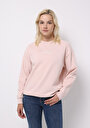 thumb-Regular Fit Yuvarlak Yaka Düz Kadın Pembe Sweatshirt