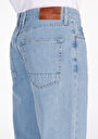 thumb-Loose Straight Fit Erkek Light İndigo Fermuarlı Denim Jean Pantolon