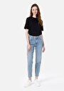 thumb-Mom Fit Yüksek Bel Daralan Paça Kadın İndigo Jean Pantolon