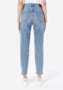 thumb-Mom Fit Yüksek Bel Daralan Paça Kadın İndigo Jean Pantolon
