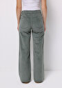 thumb-Berry Fit Yüksel Bel Geniş Paça Kadın Yeşil  Pantolon
