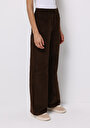 thumb-Berry Fit Yüksel Bel Geniş Paça Kadın Kahverengi  Pantolon