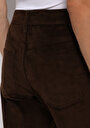 thumb-Berry Fit Yüksel Bel Geniş Paça Kadın Kahverengi  Pantolon