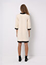 thumb-Regular Fit Düz Kadın Ekru ¾ Kol Elbise