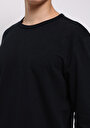 thumb-Regular Fit Yuvarlak Yaka Düz Erkek Siyah Uzun Kol Tişört